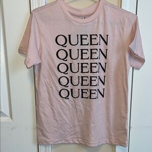 Pink Graphic Tee with Queen Print